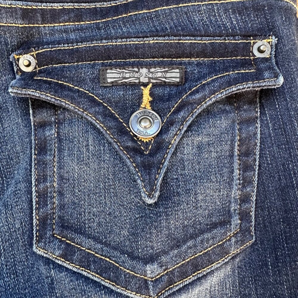 Hudson Womens Bootcut Dark Blue Jeans Size 28 Stretch Denim - Picture 12 of 12